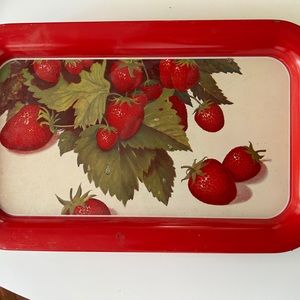 Vintage Strawberry metal tray